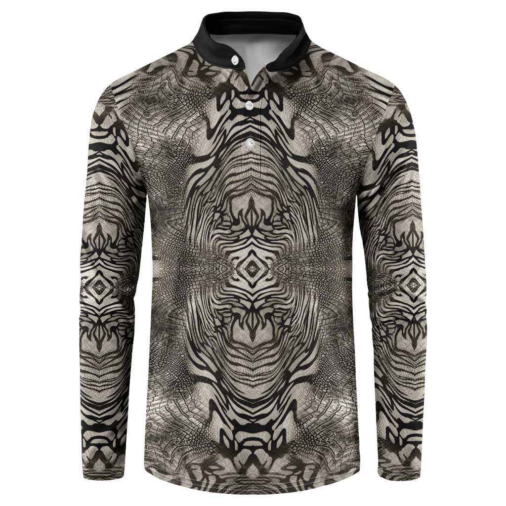 African Zebra Elephant Skin Pattern Button Sweatshirt