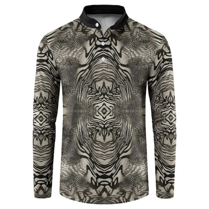 African Zebra Elephant Skin Pattern Button Sweatshirt