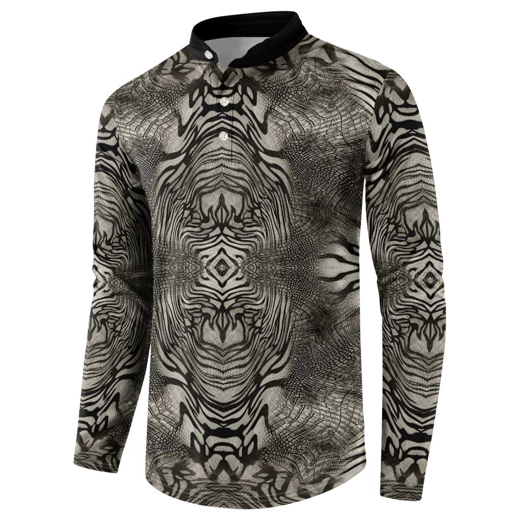 African Zebra Elephant Skin Pattern Button Sweatshirt