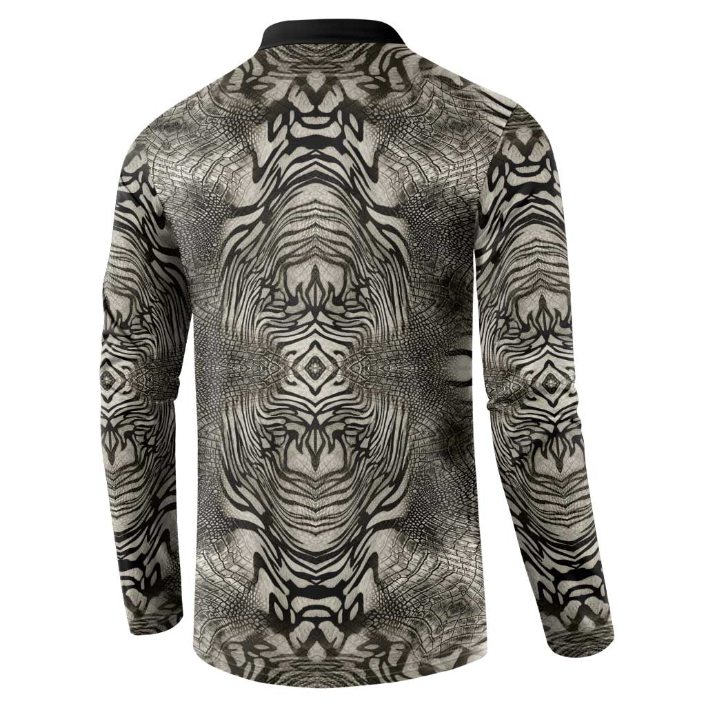 African Zebra Elephant Skin Pattern Button Sweatshirt