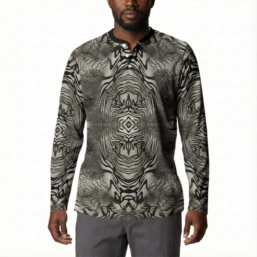 African Zebra Elephant Skin Pattern Button Sweatshirt
