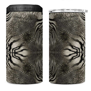 African Zebra Elephant Skin Pattern 4 in 1 Can Cooler Tumbler