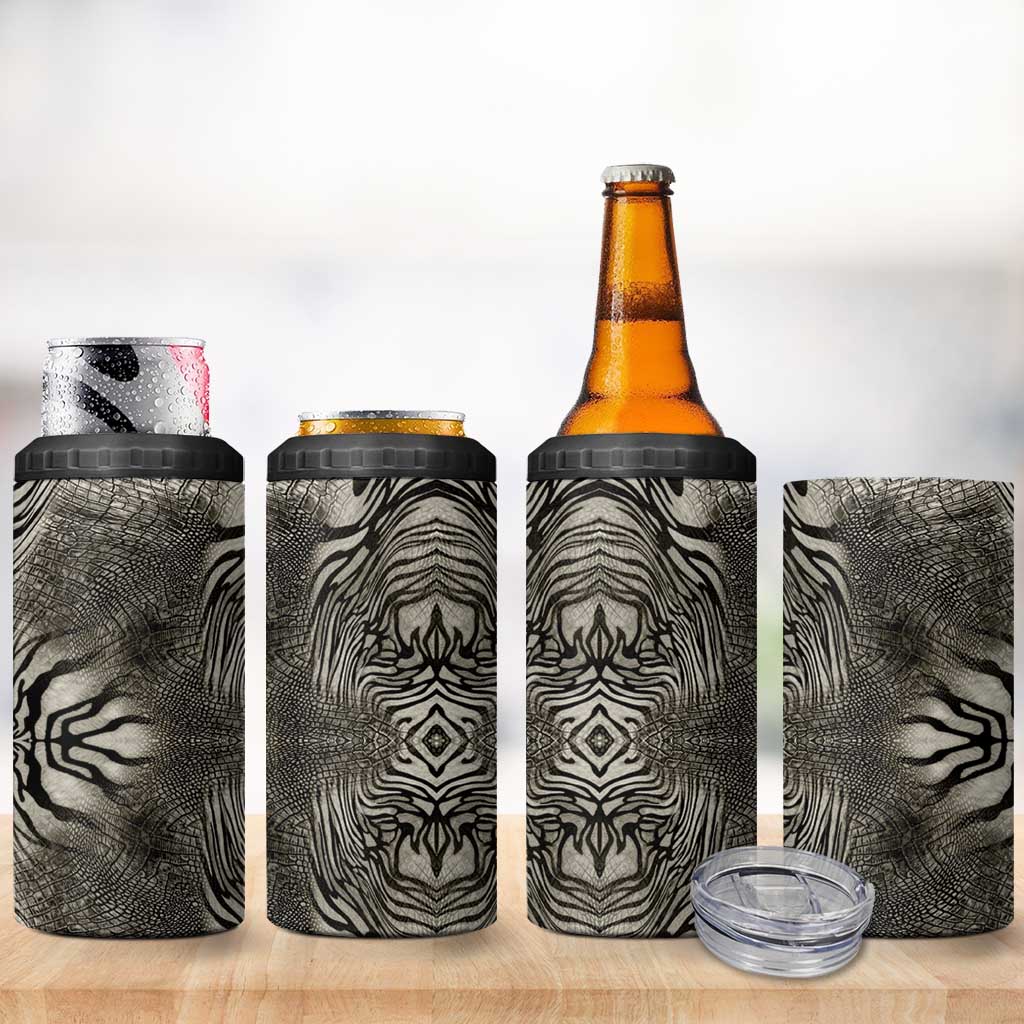 African Zebra Elephant Skin Pattern 4 in 1 Can Cooler Tumbler