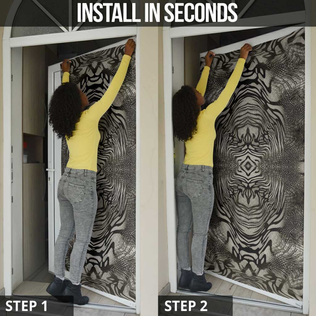 African Zebra Elephant Skin Pattern Door Cover
