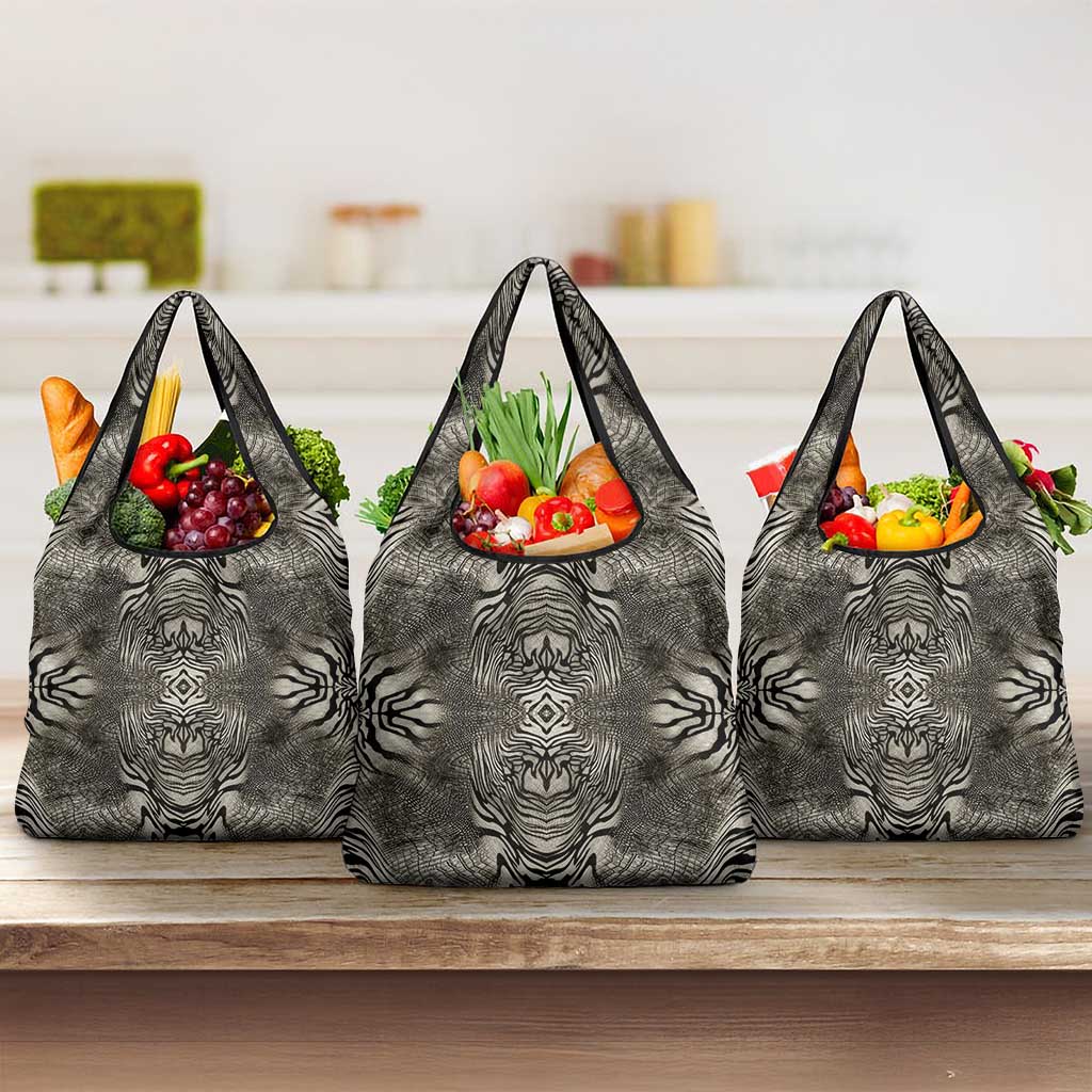 African Zebra Elephant Skin Pattern Grocery Bag