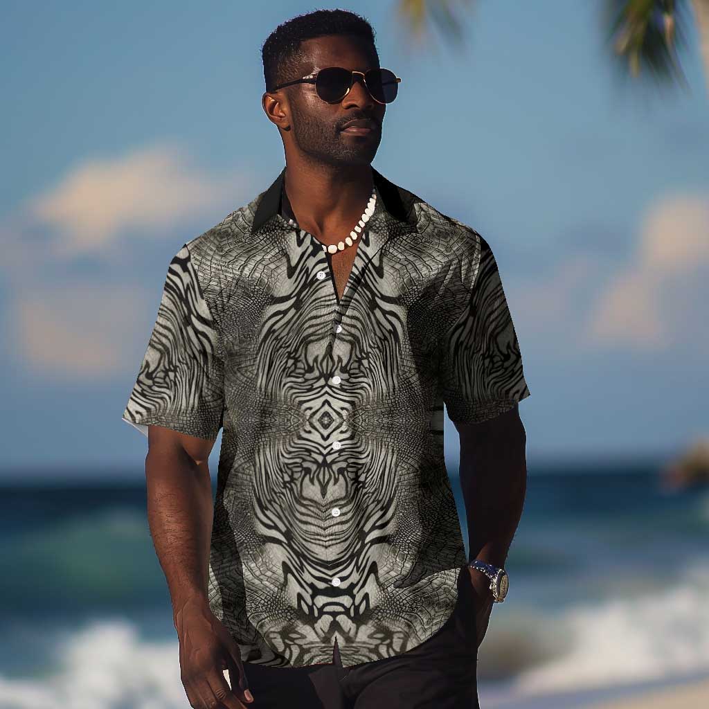 African Zebra Elephant Skin Pattern Hawaiian Shirt