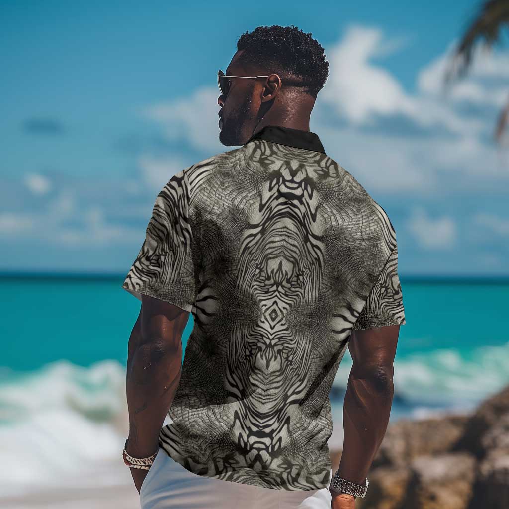 African Zebra Elephant Skin Pattern Hawaiian Shirt