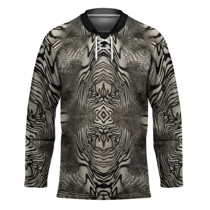 African Zebra Elephant Skin Pattern Hockey Jersey