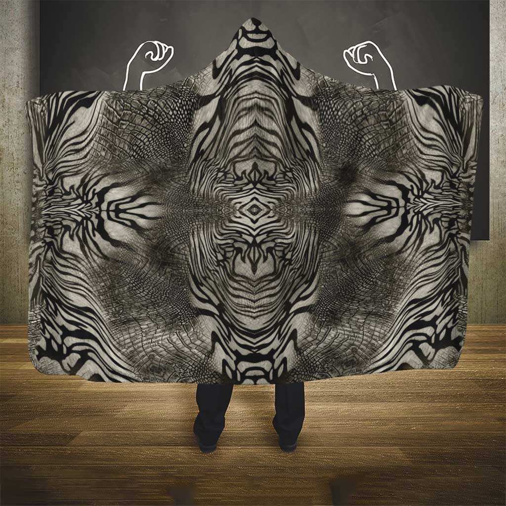 African Zebra Elephant Skin Pattern Hooded Blanket