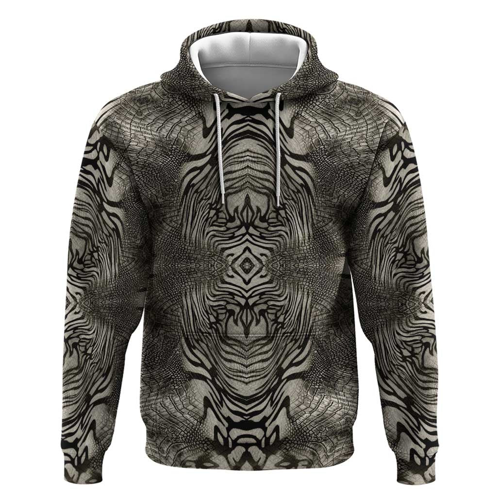 African Zebra Elephant Skin Pattern Hoodie
