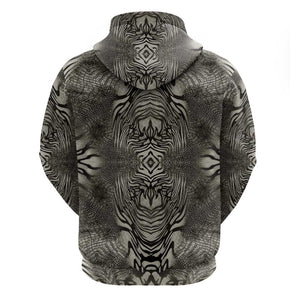 African Zebra Elephant Skin Pattern Hoodie