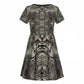 African Zebra Elephant Skin Pattern Kid Short Sleeve Dress