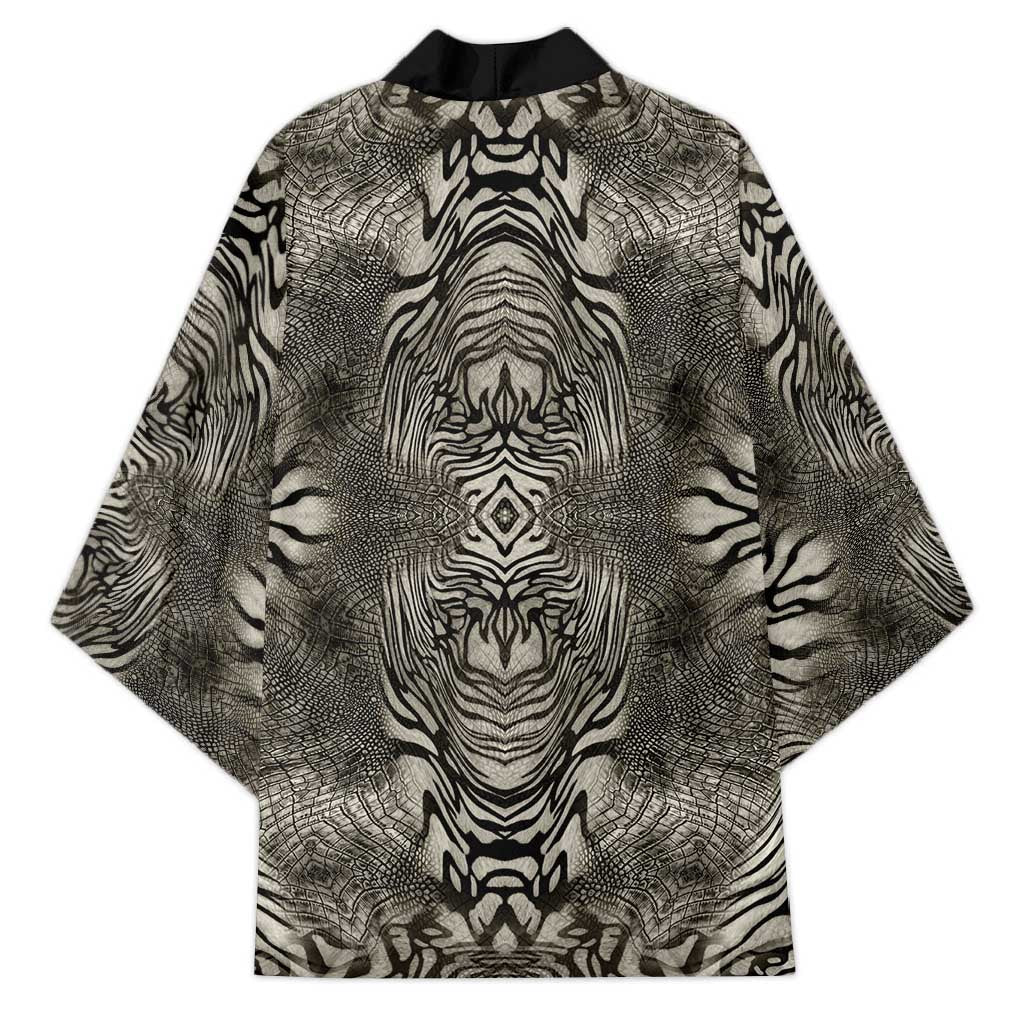 African Zebra Elephant Skin Pattern Kimono