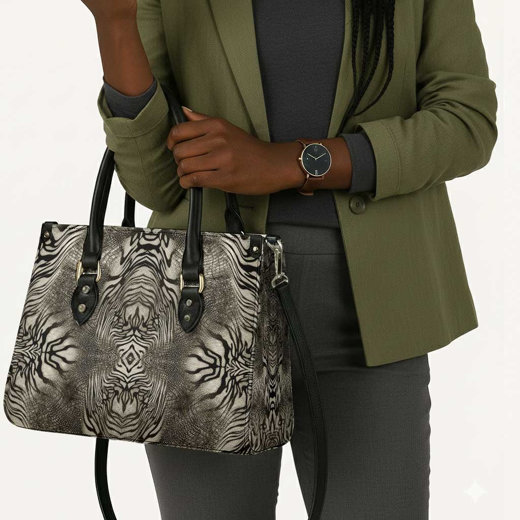 African Zebra Elephant Skin Pattern Leather Bag