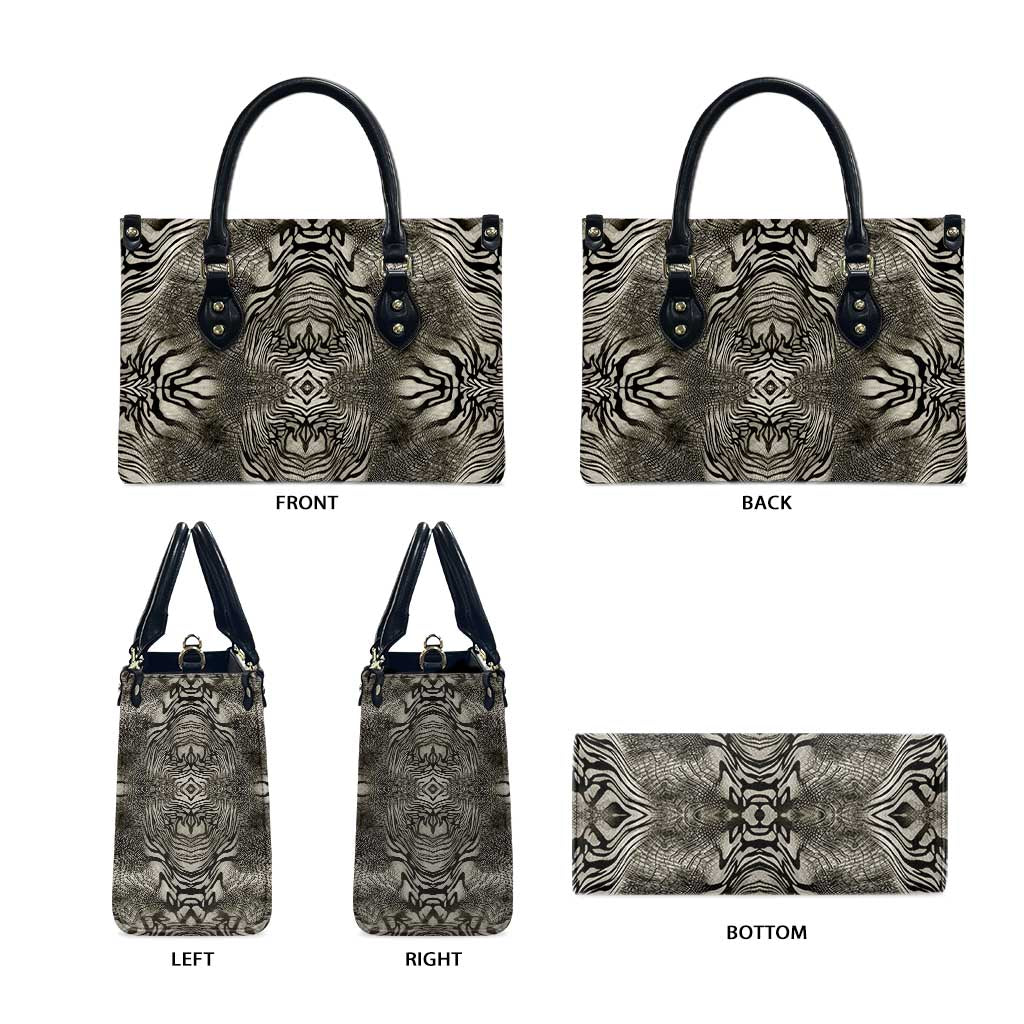 African Zebra Elephant Skin Pattern Leather Bag