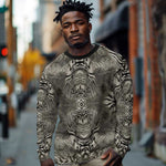 African Zebra Elephant Skin Pattern Long Sleeve Shirt
