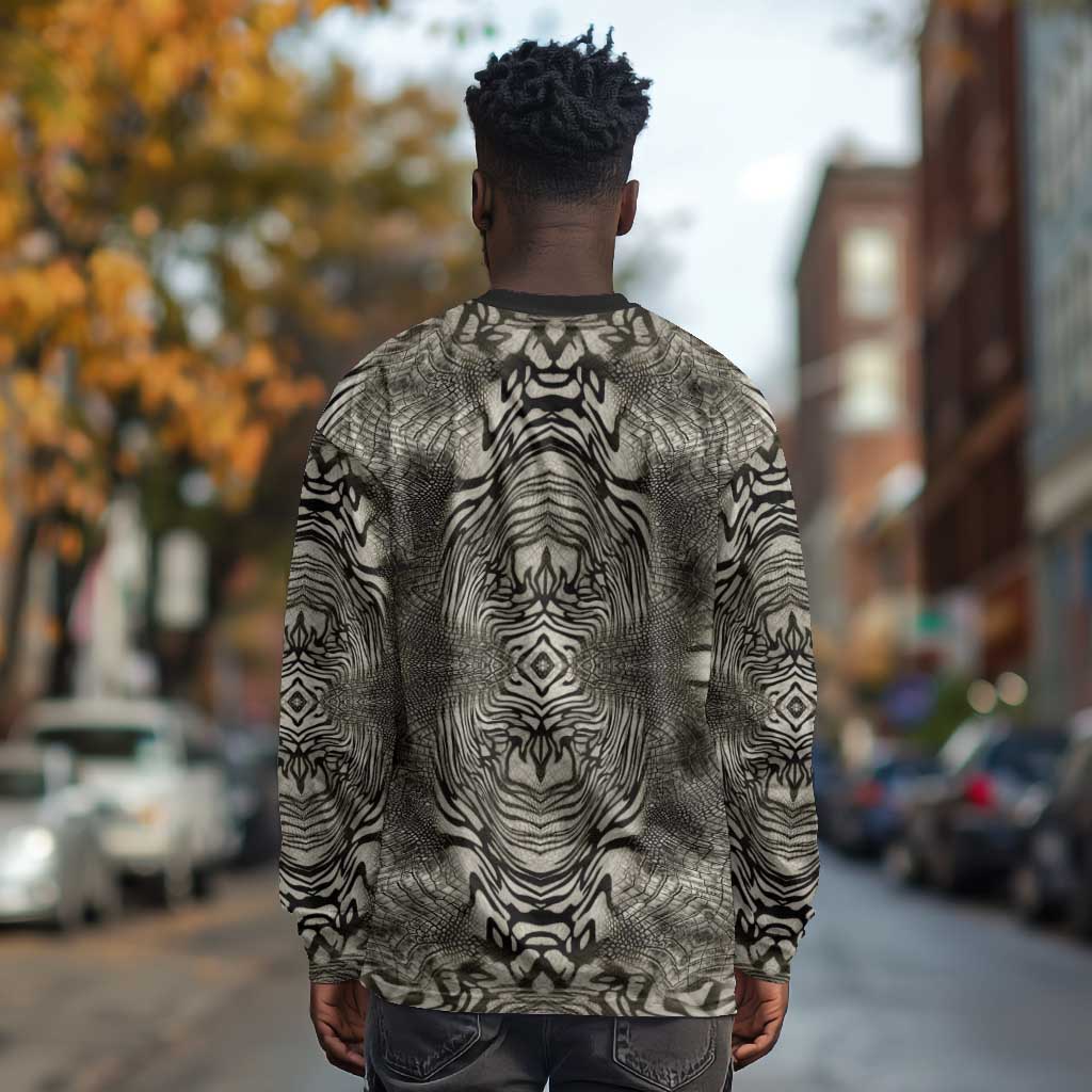 African Zebra Elephant Skin Pattern Long Sleeve Shirt