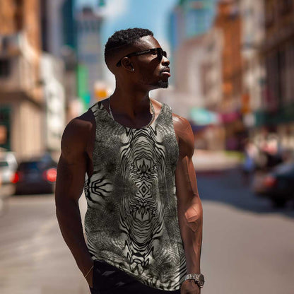 African Zebra Elephant Skin Pattern Men Tank Top