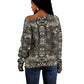 African Zebra Elephant Skin Pattern Off Shoulder Sweater