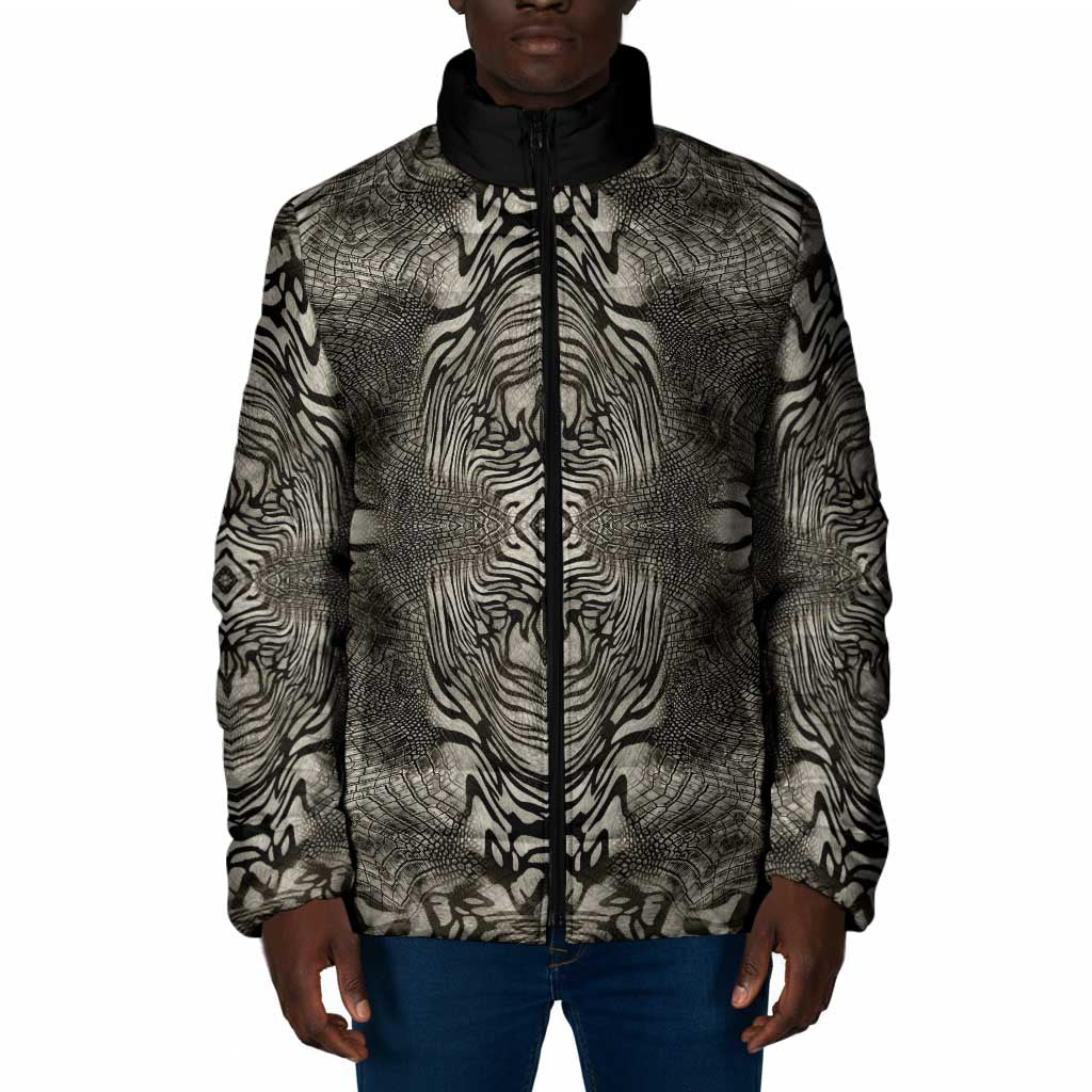African Zebra Elephant Skin Pattern Padded Jacket