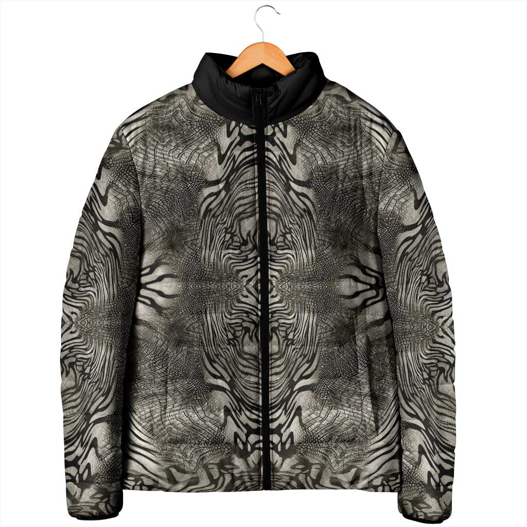 African Zebra Elephant Skin Pattern Padded Jacket