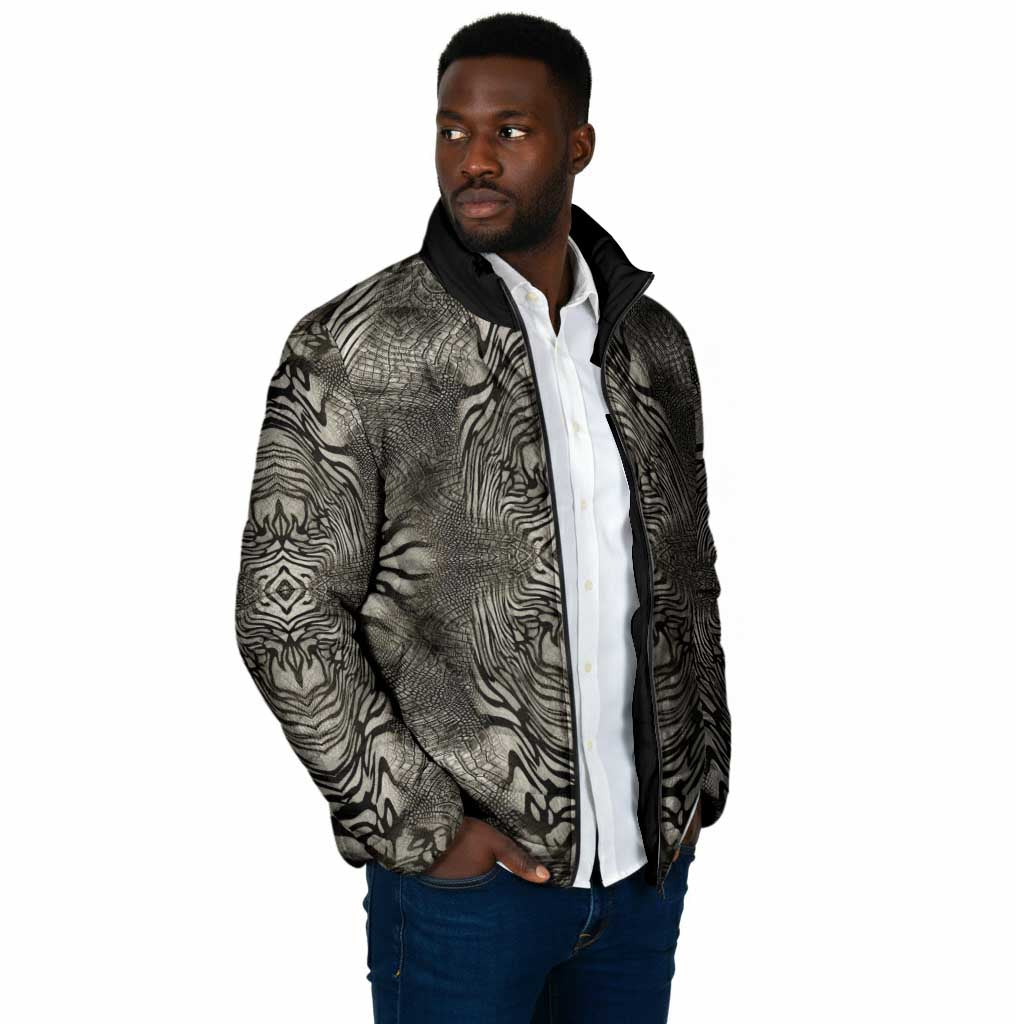 African Zebra Elephant Skin Pattern Padded Jacket