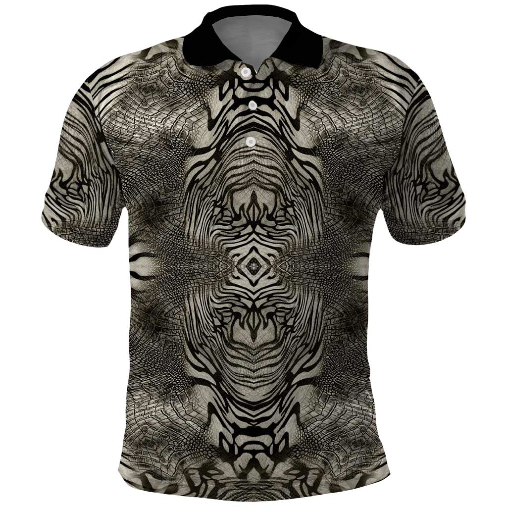 African Zebra Elephant Skin Pattern Polo Shirt