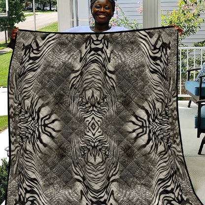African Zebra Elephant Skin Pattern Quilt