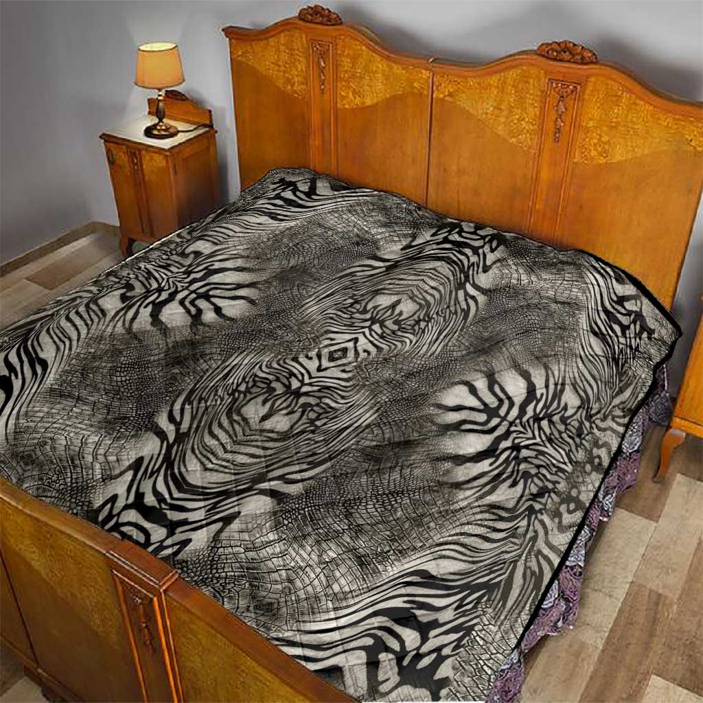 African Zebra Elephant Skin Pattern Quilt