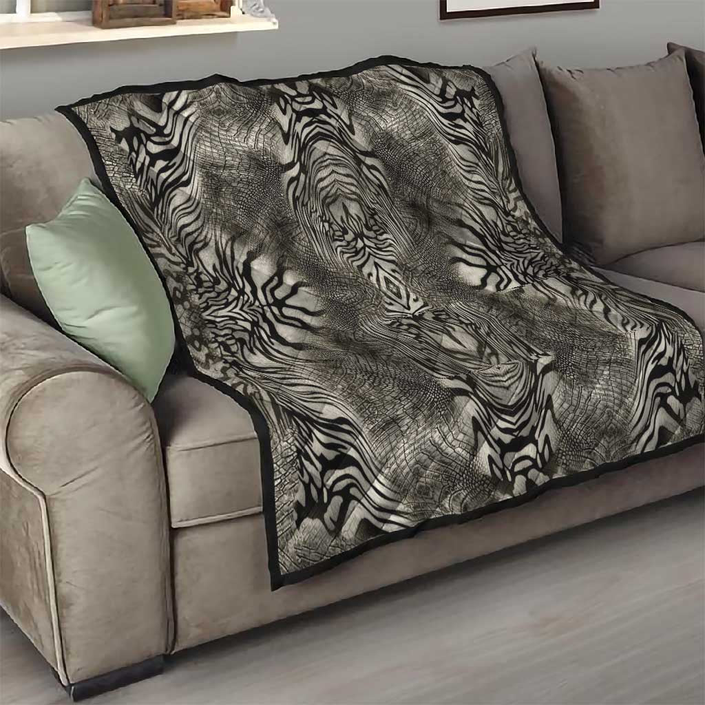 African Zebra Elephant Skin Pattern Quilt