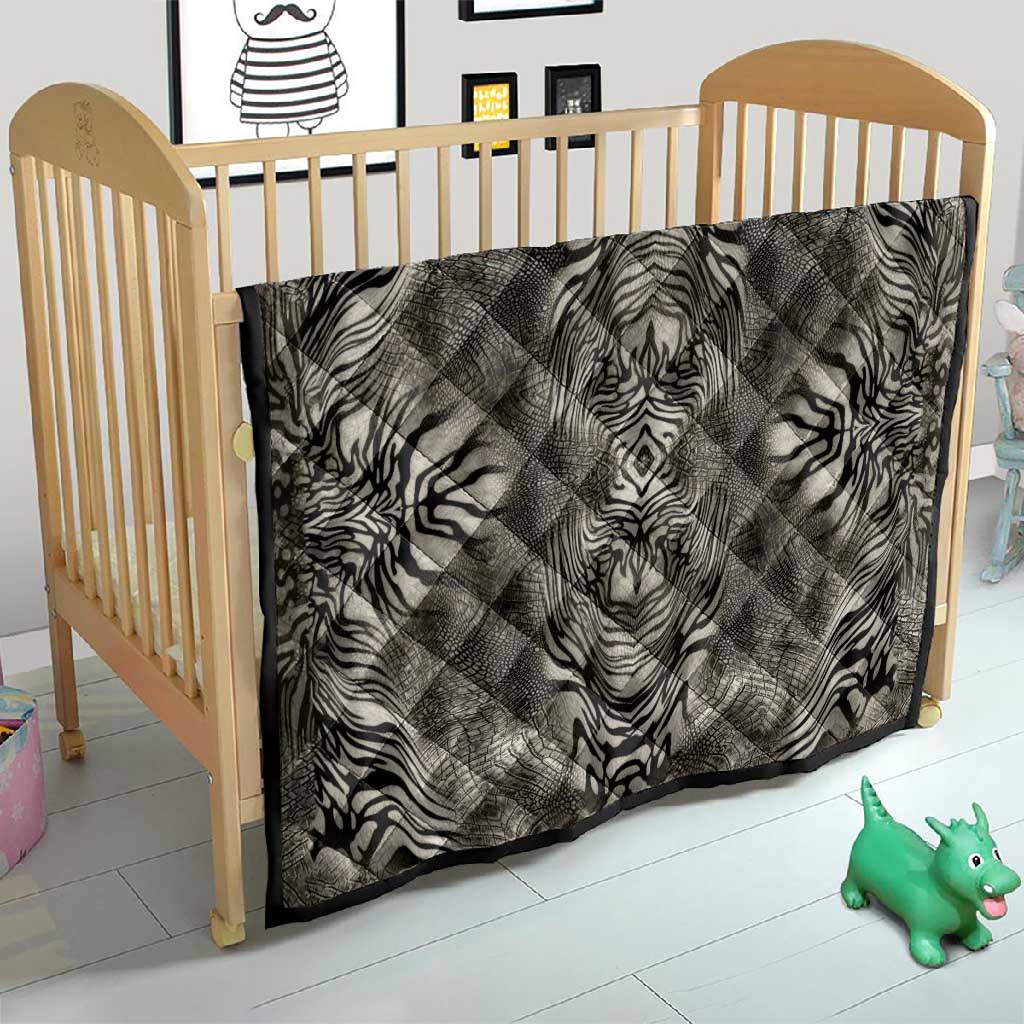 African Zebra Elephant Skin Pattern Quilt