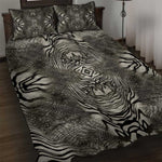 African Zebra Elephant Skin Pattern Quilt Bed Set