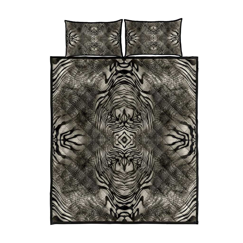 African Zebra Elephant Skin Pattern Quilt Bed Set