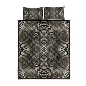African Zebra Elephant Skin Pattern Quilt Bed Set