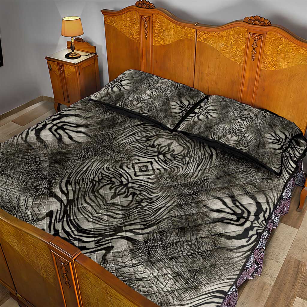 African Zebra Elephant Skin Pattern Quilt Bed Set