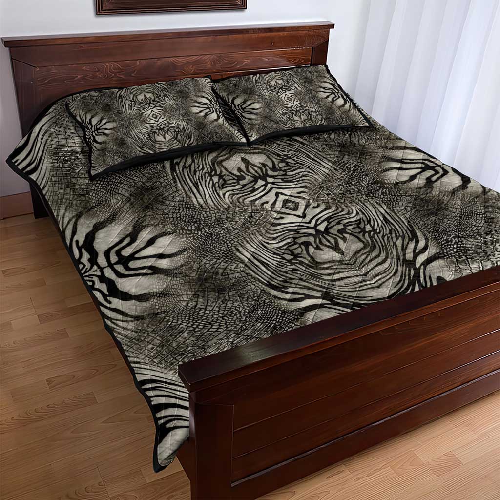 African Zebra Elephant Skin Pattern Quilt Bed Set