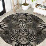 African Zebra Elephant Skin Pattern Round Carpet