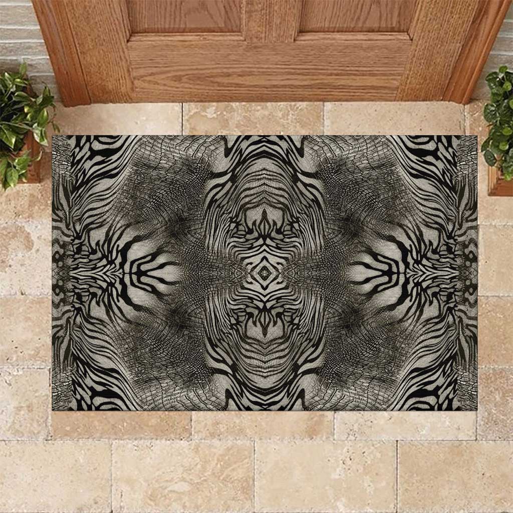 African Zebra Elephant Skin Pattern Rubber Doormat