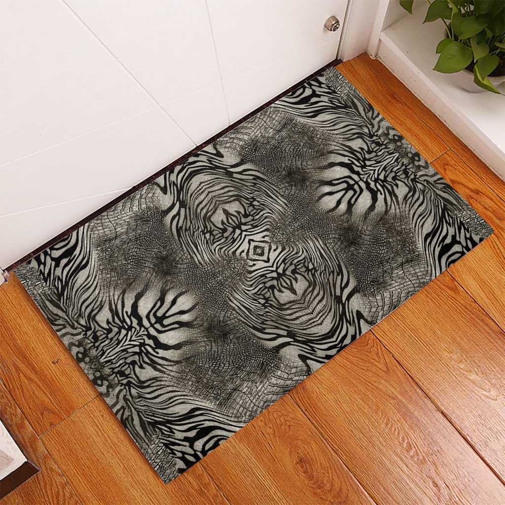 African Zebra Elephant Skin Pattern Rubber Doormat