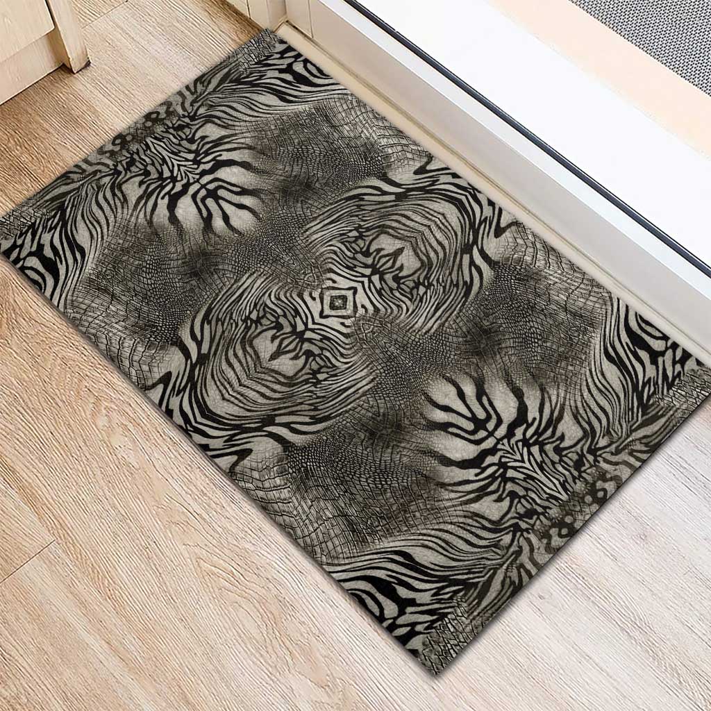 African Zebra Elephant Skin Pattern Rubber Doormat