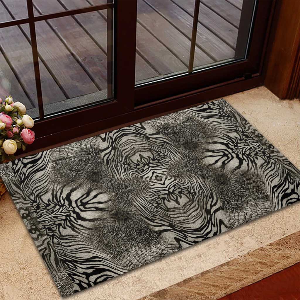 African Zebra Elephant Skin Pattern Rubber Doormat