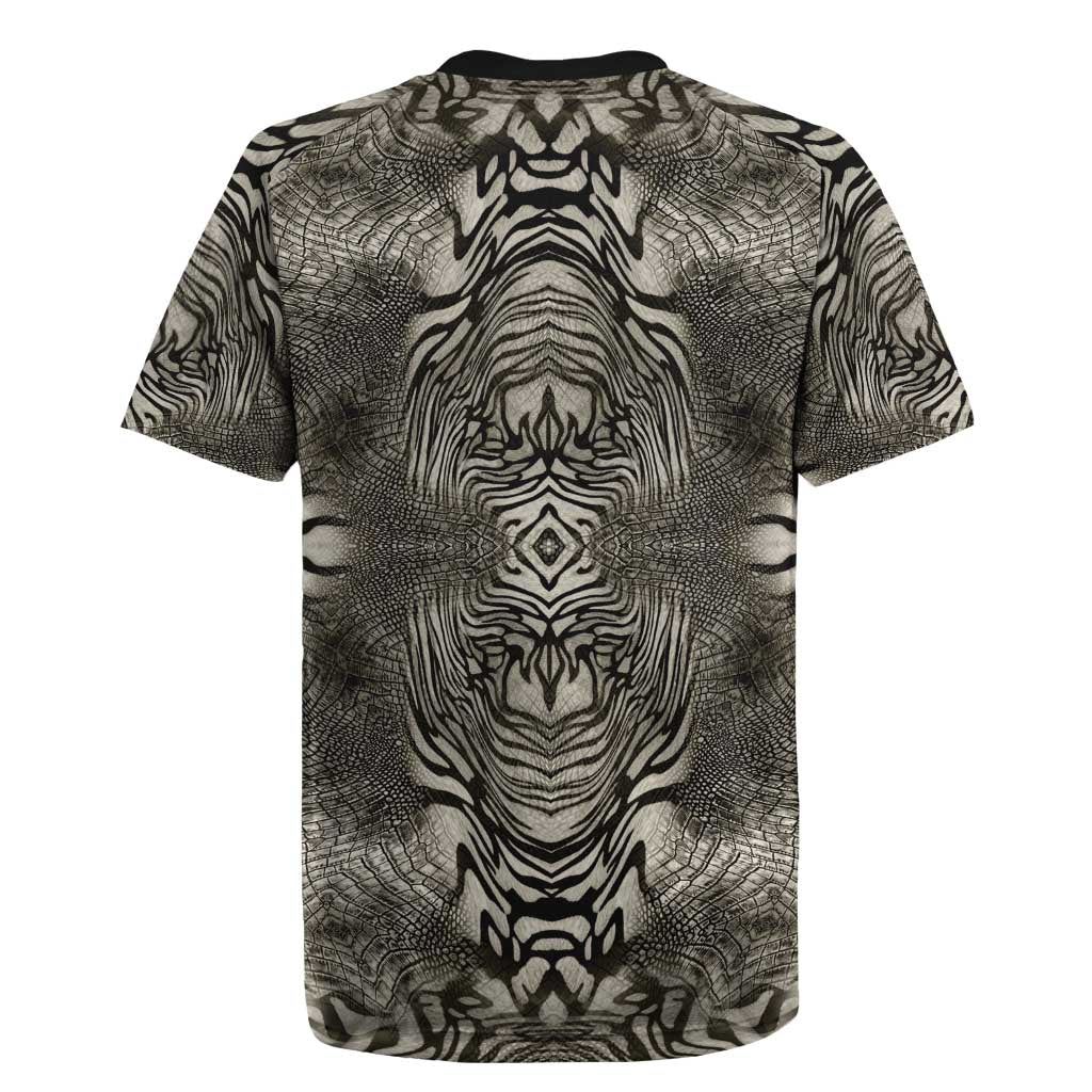 African Zebra Elephant Skin Pattern Rugby Jersey