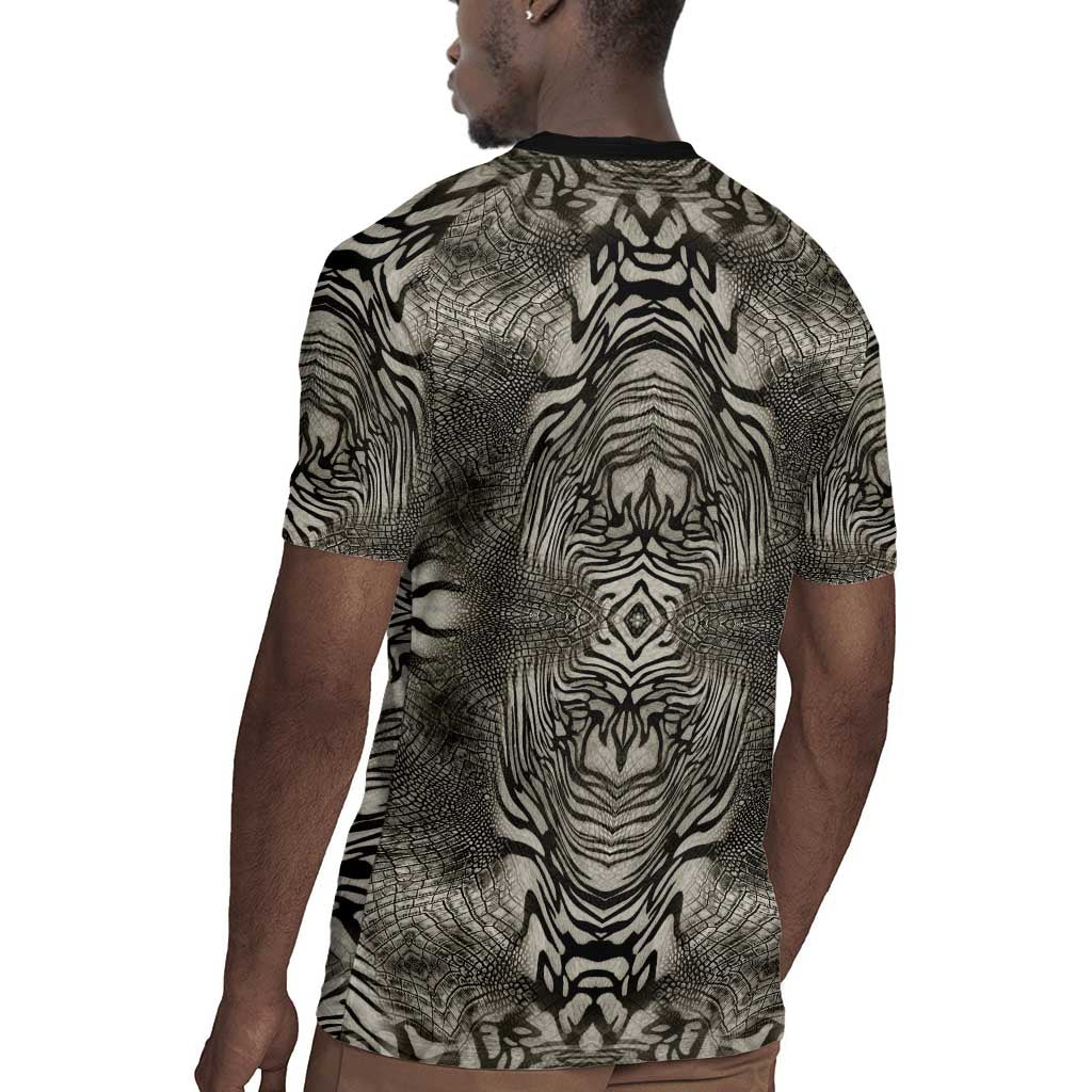 African Zebra Elephant Skin Pattern Rugby Jersey