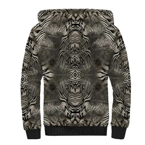 African Zebra Elephant Skin Pattern Sherpa Hoodie