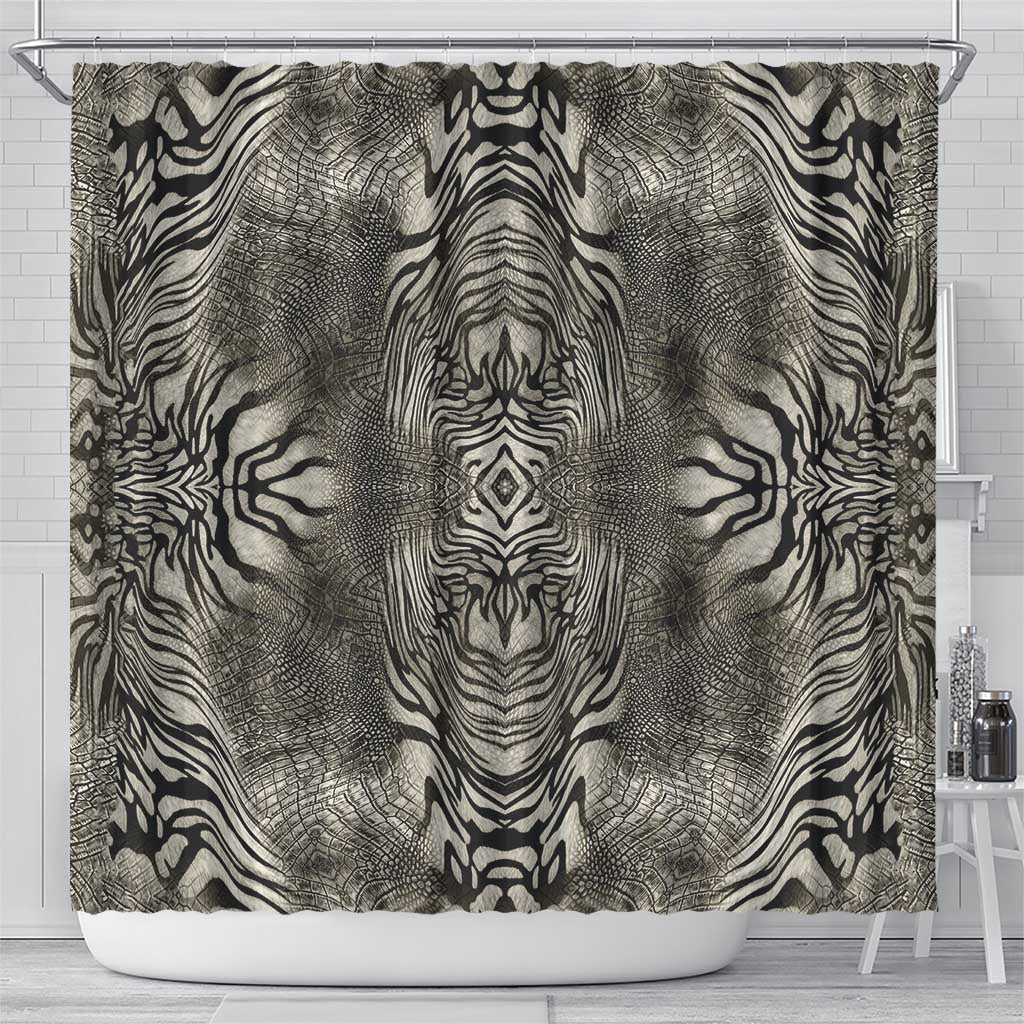 African Zebra Elephant Skin Pattern Shower Curtain
