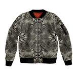 African Zebra Elephant Skin Pattern Sleeve Zip Bomber Jacket