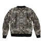 African Zebra Elephant Skin Pattern Sleeve Zip Bomber Jacket