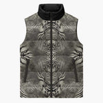 African Zebra Elephant Skin Pattern Sleeveless Puffer Jacket