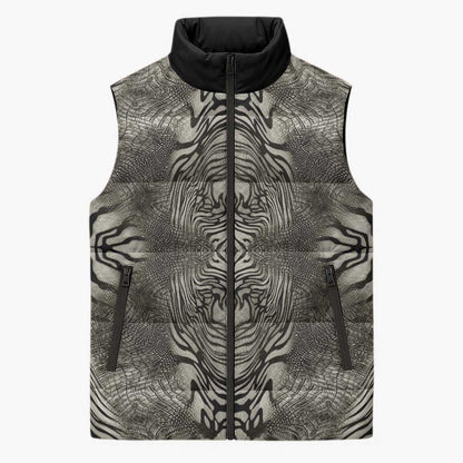 African Zebra Elephant Skin Pattern Sleeveless Puffer Jacket