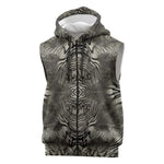African Zebra Elephant Skin Pattern Sleeveless Zip Hoodie